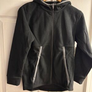 Children's Cozy Black Fleece Hoodie size Youth Large NWT